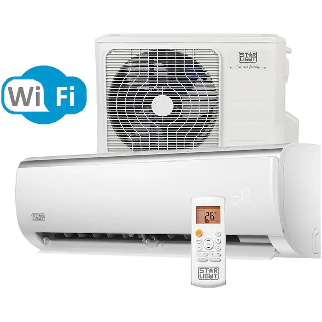 Aparat de aer conditionat Star-Light ACM-12FOWF, Control WiFi, 12000 BTU, Clasa A++, Functie incalzire, Display, Alb