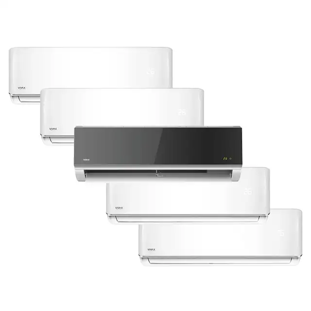 Aer conditionat Multisplit Vivax R-Design ACP-42COFM123AERI / 4x ACP-09CH25AERI + ACP-12CH35AERI SILVER MIRROR, R32, Inverter, Clasa A++, I Feel, Auto Restart, Autodiagnoza, Autocuratare, Sleep Mode, 24 timer