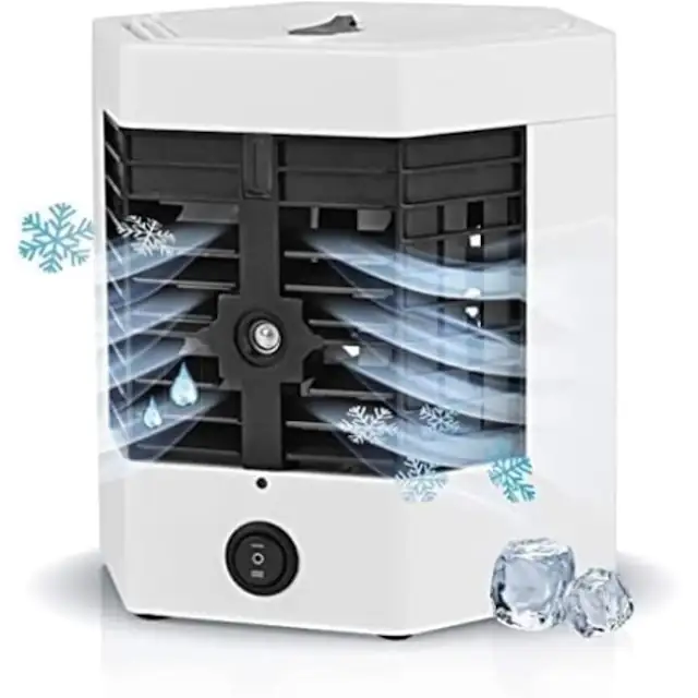 Mini aparat de aer conditionat portabil FOXMAG24, Functie de Racire, Umidificare si Purificare a Aerului, Alb