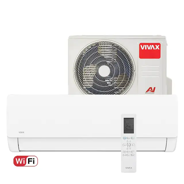 Aer conditionat Vivax ACP-09CH25AEMI M-Design R32, Wi-Fi, Inverter, 9000 BTU/h, Clasa A++, ecran LCD, Pornire silentioasa, Sleep mode, Turbo mode, Timer, Protectie Anti-Inghet, Autocuratare