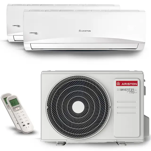 Aparat de aer conditionat multisplit Ariston 1 x 9000 BTU, 1 x 12000 BTU, Prios 55 Dual XD0