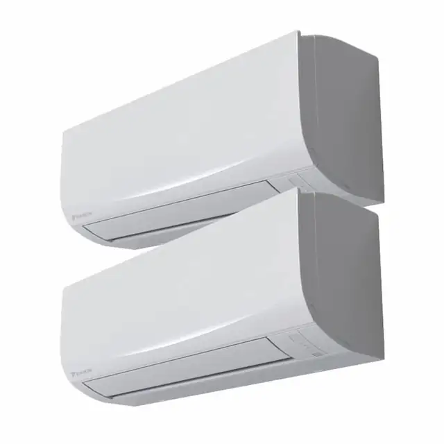 Sistem aer conditionat Daikin pentru 2 incaperi, multisplit, capacitate 5, 00 kW, unitati interioare 9+12000 btu, model Sensira, Refrigerant R32, clasa A++/A+, WiFi optional, Inverter cu dispozitiv de fixare VibraZerro pentru unitatea exterioara