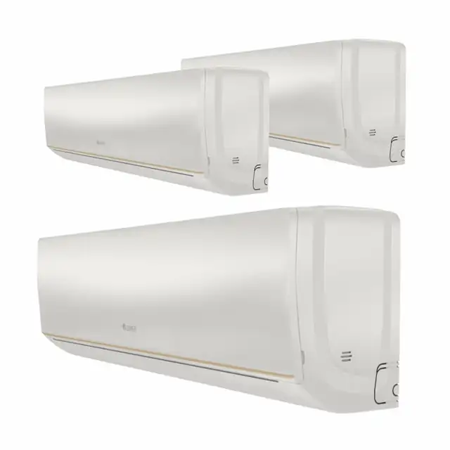 Sistem aer conditionat Gree pentru 3 incaperi, multisplit, unitate exterioara de 24000 btu, unitati interioare 2x7000 + 18000 btu model Bora A5, WiFi inclus, clasa A++/A+, Inverter cu dispozitiv de fixare VibraZerro pentru unitatea exterioara