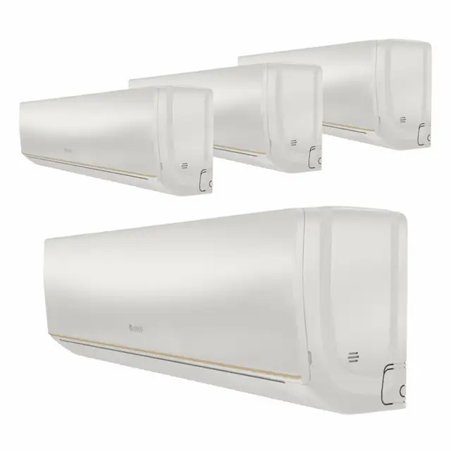 Sistem aer conditionat Gree pentru 4 incaperi, multisplit, unitate exterioara de 28000 btu, unitati interioare 3x7000 + 12000 btu model Bora A5, WiFi inclus, clasa A++/A+, Inverter cu dispozitiv de fixare VibraZerro pentru unitatea exterioara