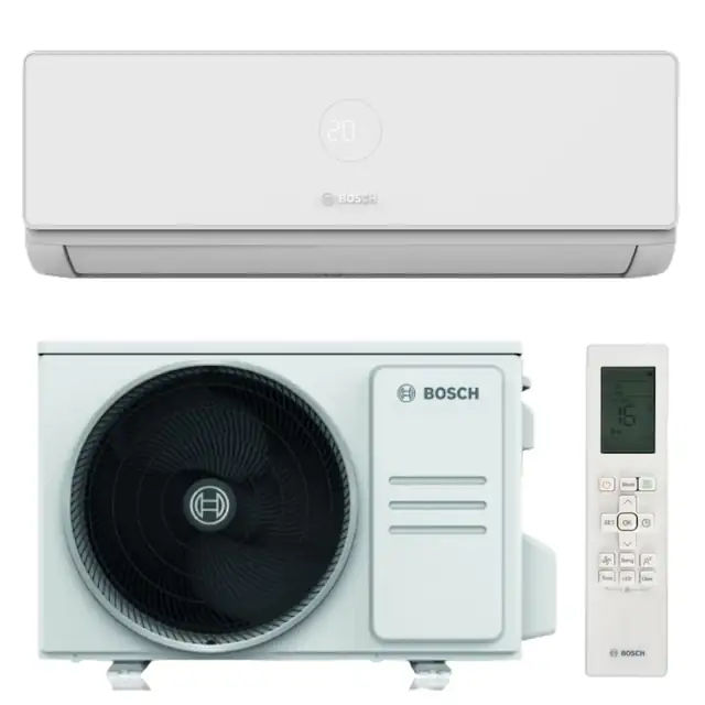 Aparat de aer conditionat Bosch Climate 4000i 35 E, 12000 BTU, Clasa A++/A++, Inverter, R32, Wi-Fi, Mod ECO, Ionizare, I-Clean, Alb