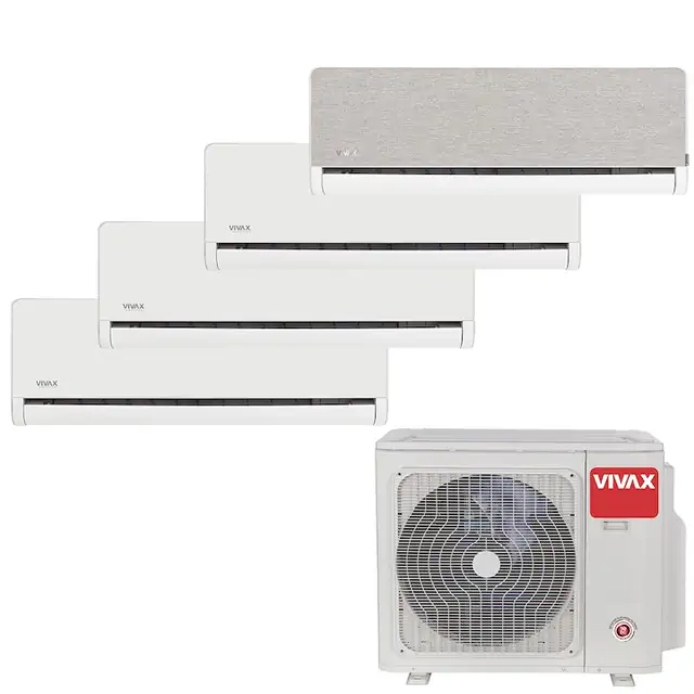 Aer Conditionat MULTISPLIT VIVAX ACP-36COFM105AERI / 3x ACP-09CH25AEHI Alb + ACP-12CH35AEHI Silver, Inverter, Ionizator, Follow Me, Flux de aer 3D, Wi-Fi Ready