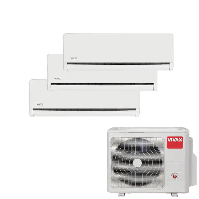 Aer Conditionat MULTISPLIT VIVAX ACP-27COFM79AERI / 2x ACP-09CH25AEHI Alb + ACP-12CH35AEHI Alb, Inverter, Ionizator, Follow Me, Flux de aer 3D, Wi-Fi Ready