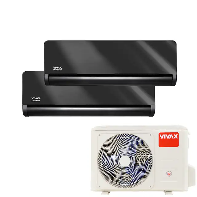 Aer Conditionat MULTISPLIT VIVAX ACP-18COFM50AERI / ACP-09CH25AEHI Gray Mirror + ACP-12CH35AEHI Gray Mirror, Inverter, Ionizator, Follow Me, Flux de aer 3D, Wi-Fi Ready