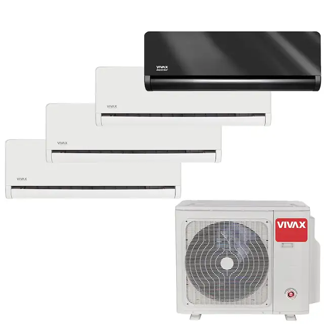 Aer Conditionat MULTISPLIT VIVAX ACP-36COFM105AERI / 3x ACP-09CH25AEHI Alb + ACP-12CH35AEHI Gray Mirror, Inverter, Ionizator, Follow Me, Flux de aer 3D, Wi-Fi Ready