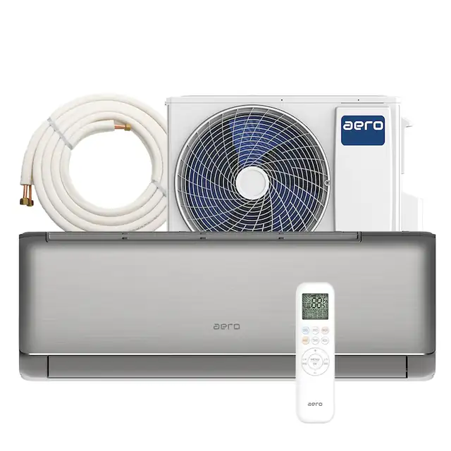 Aer Conditionat AERO Elite Shadow ACS-12ES Wi-Fi, R32, Kit de instalare inclus, Inverter, 12000 BTU/h, clasa A+++, I Feel, Cold Plasma, 4D Airflow, Autodiagnoza, Autocuratare, AutoRestart, Turbo, Filtru Antibacterian, CarbonActiv, PM2.5, afisaj LED