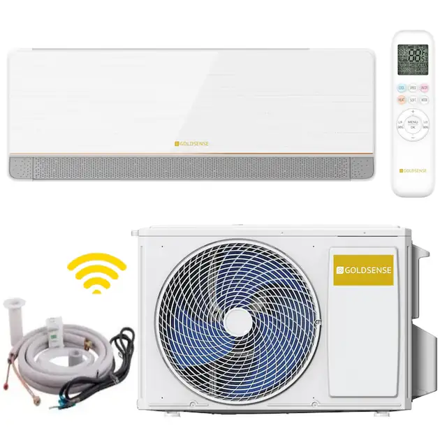 Aparat aer conditionat Goldsense M-PRO 2025, 12000 BTU/h, Wi-Fi inclus, functie Self Clean, Wi-Fi inteligent, I Feel, interval temperatura de functionare: - 25 +48 grade celsius, KIT MONTAJ INCLUS