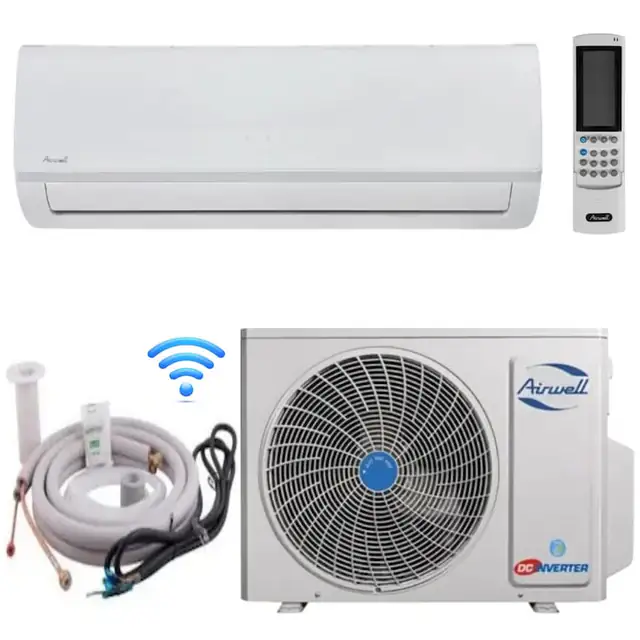 Aparat de aer conditionat Airwell HDLE AURA 12000 BTU A++/A+, Certificat Eurovent, WI-FI integrat, Auto-diagnostic, Curatare automata, Mod de noapte, KIT MONTAJ INCLUS