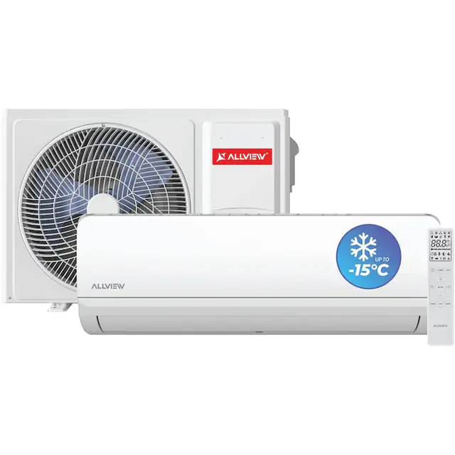 Aparat de aer conditionat Allview 12000 BTU WI-FI, Clasa A++/A+, kit instalare 3m, Sleep mode, Eco mode, Sensy 12, alb