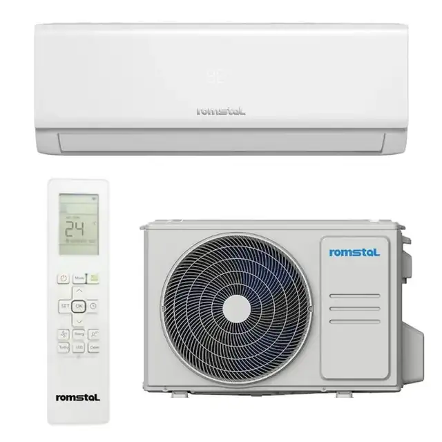 Aer conditionat, Romstal EcoVent 500, alb, monosplit, 9000 BTU, R32, clasa A++/A+, Wi-Fi, fara kit