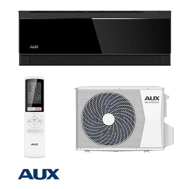 Aparat aer conditionat AUX ASW-H12C5A4/CBR3DI-D0, Seria C, 12000 BTU, WiFi, Autocuratare, Flux de aer 3D, Filtru de plasma, Clasa A+++/A++, Negru