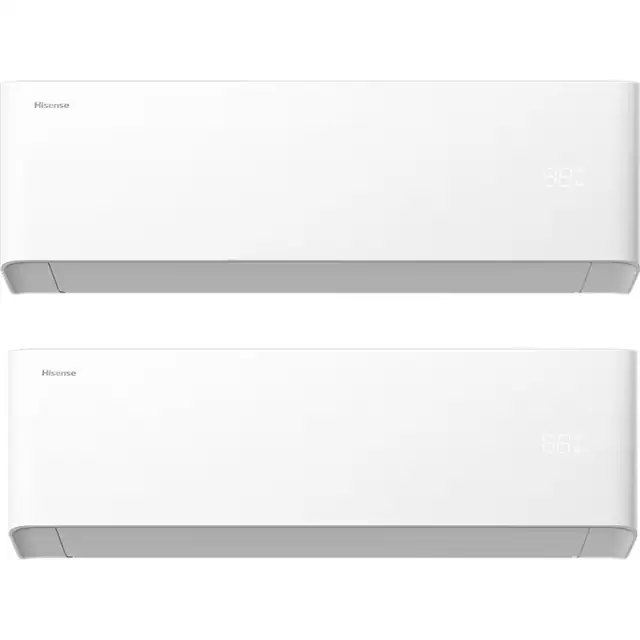 Sistem Aer Conditionat pentru 2 Incaperi HISENSE Uni HB, 9000/12000BTU, A++/A+, Unitate Externa 14000BTU, Wi-FI, Alb