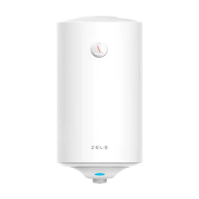 Boiler electric Zeus Classic 100L, 1500W, montaj vertical, rezervor emailat, termostat capilar, IPX4, clasa C, alb
