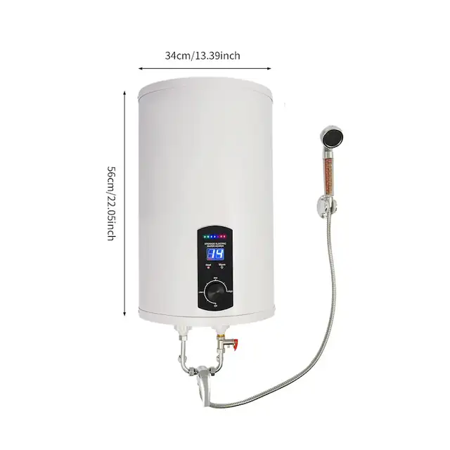 Boiler electric, rezervor 30 L, 220 V fisa UE, IPX4, termostat 25–75 °C, rezervor interior emailat, alb