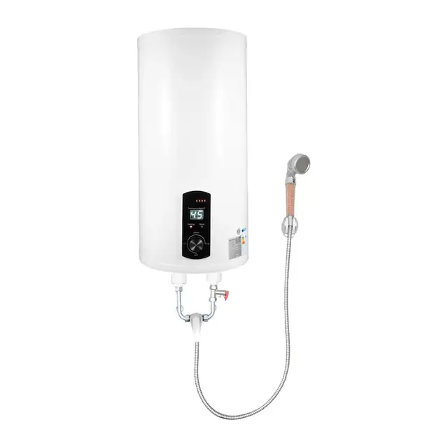 Boiler apa calda, Boiler electric 50L, Design coloana verticala, Otel inoxidabil emailat, Incalzire rapida, Alb