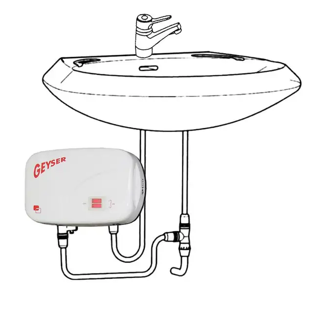 Boiler electric instantaneu GEYSER In-line, chiuveta