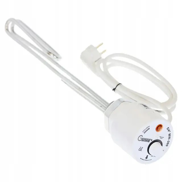 Rezistenta electrica boiler cu termostat Gwarant, 3000W, 5/4 inch, Alb