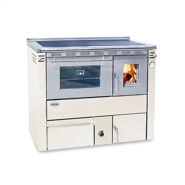 Soba centrala cu plita si cuptor CEZARA 25, 25kw, CREM, ev.stanga
