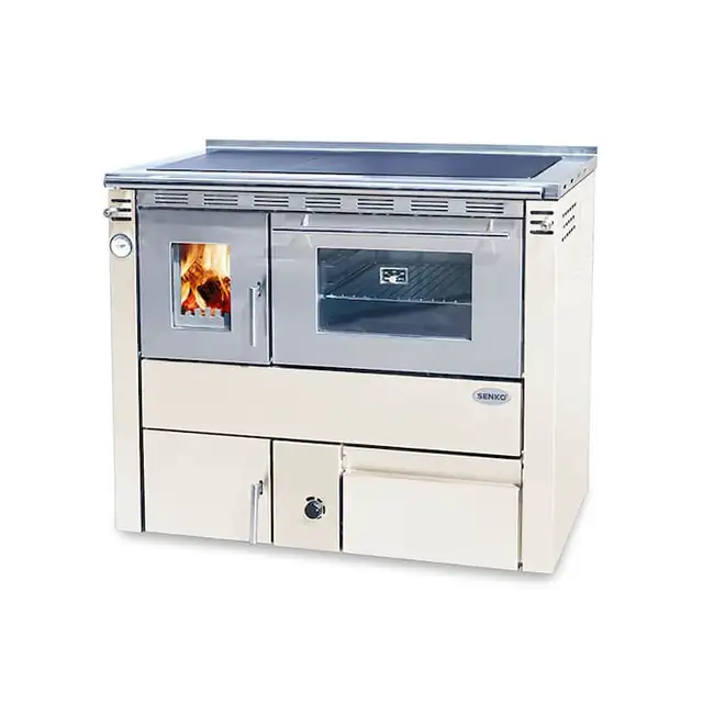 Soba centrala cu plita si cuptor CEZARA 25, 25kw, CREM, ev.dreapta