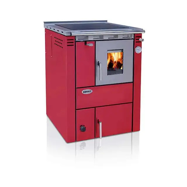 Centrala Termica SENKO Termoplita C-30 cu Plita, 35 kW, Rosie, 60x78x85/92 cm