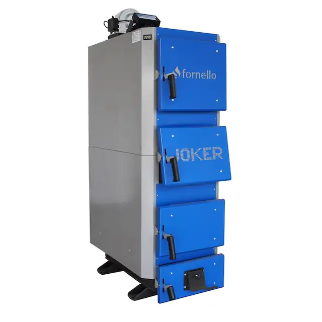 Centrala pe combustibil solid, lemn, carbune, Fornello JOKER 42 kW, cu Ventilator si Automatizare