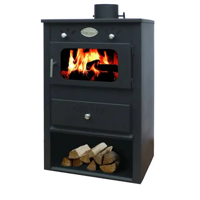 Semineu cu sistem de incalzire centrala Zvezda VR 9 negru 820 x 420 x 480 mm