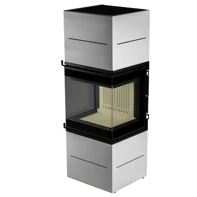 Semineu metalic A-CAMINETTI SCANDINAVIAN 50WH, freestanding, pe lemn, putere maxima 12 kW, randament 80%, alb, 1500x485x532 mm