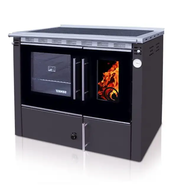 Soba tip centrala cu plita si cuptor Cezara 25 PREMIUM, ev.stanga, culoare ANTRACIT,25kw