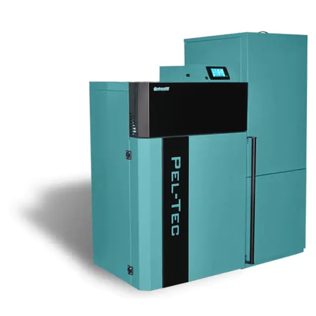 Cazan pe peleți Centrometal PelTec 24 kW, eficiență energetică A+, aprindere automată, 340 litri