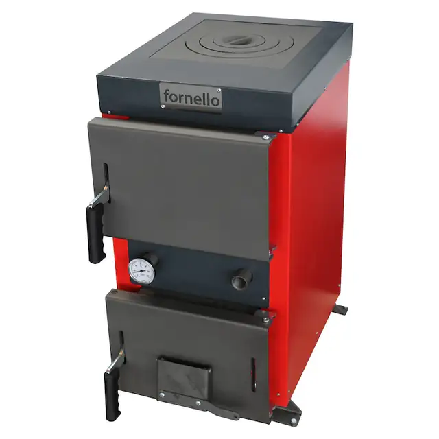 Cazan (centrala) cu plita pe combustibil solid (lemn, carbune, brichete), Fornello Rustic KP 12 kW