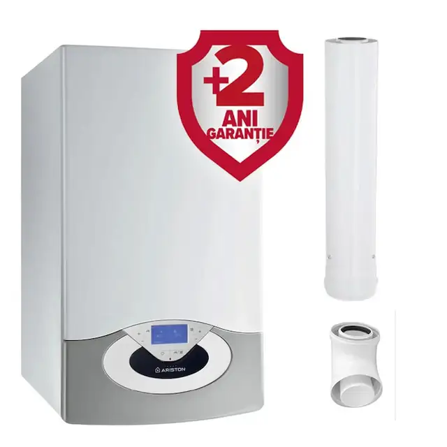 Centrala termica pe gaz in condensare Ariston Genus Premium EVO HP, 45 kW, kit evacuare inclus, 910x440x510mm
