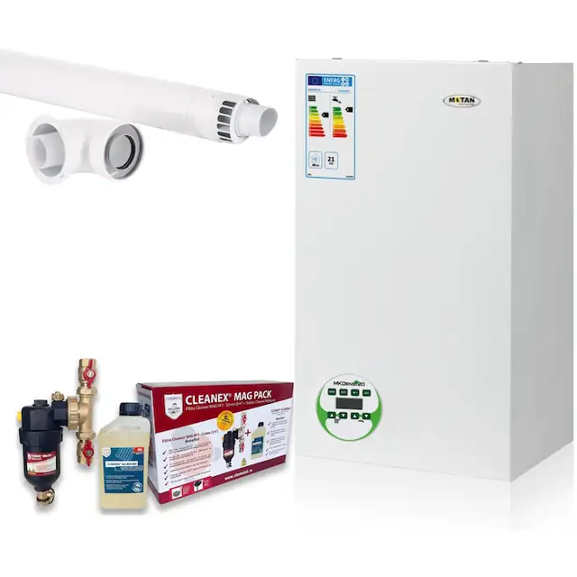 Set Centrala termica Motan MKDens 21/23kw + Pachet Cleanex AntiMagnetita