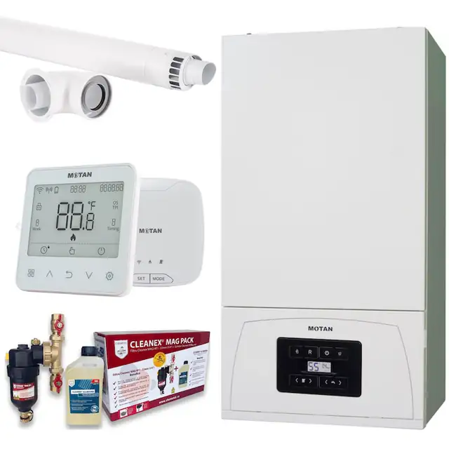 Set Centrala termica Motan Condens 050 24kw + Termostat SMART + Pachet AntiMagnetita