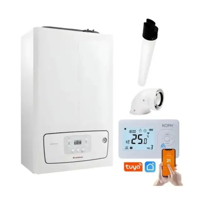 Pachet centrala termica pe gaz in condensare Immergas VICTRIX TERA V3 28 kW, Kit de evacuare inclus + Termostat inteligent KOPH i302