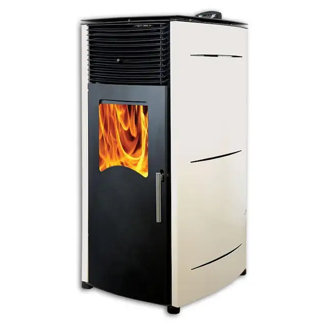 Soba pe peleti KOPH PD 8 kW, cu aer cald, buncar peleti 8 kg, Crem