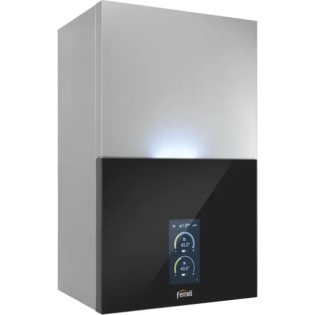 Centrala termica in condensare Ferroli Bluehelix MAXIMA 34C, 30 kW, touch screen 7", sistem de combustie autoadaptiv, fara kit evacuare
