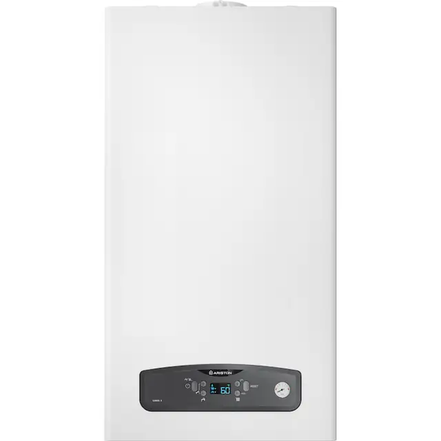 Centrala murala in condensare Ariston Cares S 24, 24 kw, Compatibil GPL, Display LCD, Manometru frontal, Schimbator caldura otel-inox