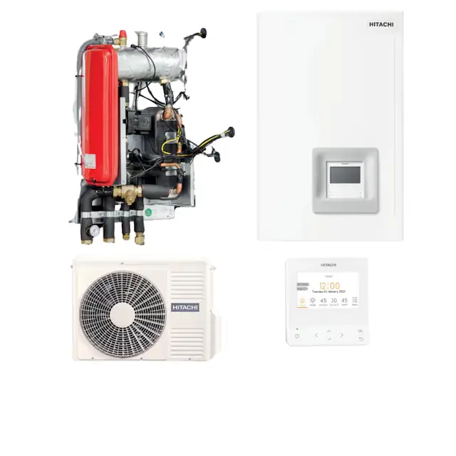 Pompa de caldura Aer-Apa Hitachi Yutaki S, putere de 24 kW, fara rezervor, Alimentare Trifazat, RWM-10.0N1E/RAS-10WHNPE