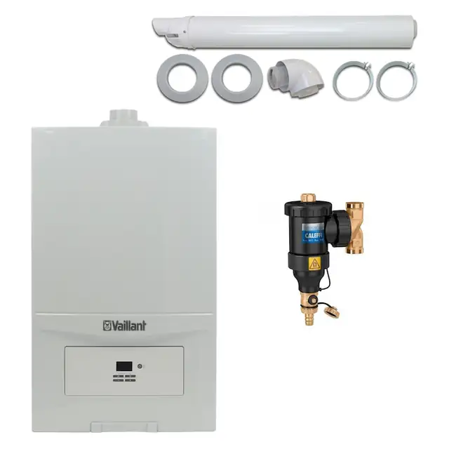 Centrala termica Vaillant VUW 236/7-2 eco tec Pure 23 kW, kit evacuare si filtru antimagnetita Caleffi Dirtmag 3/4"