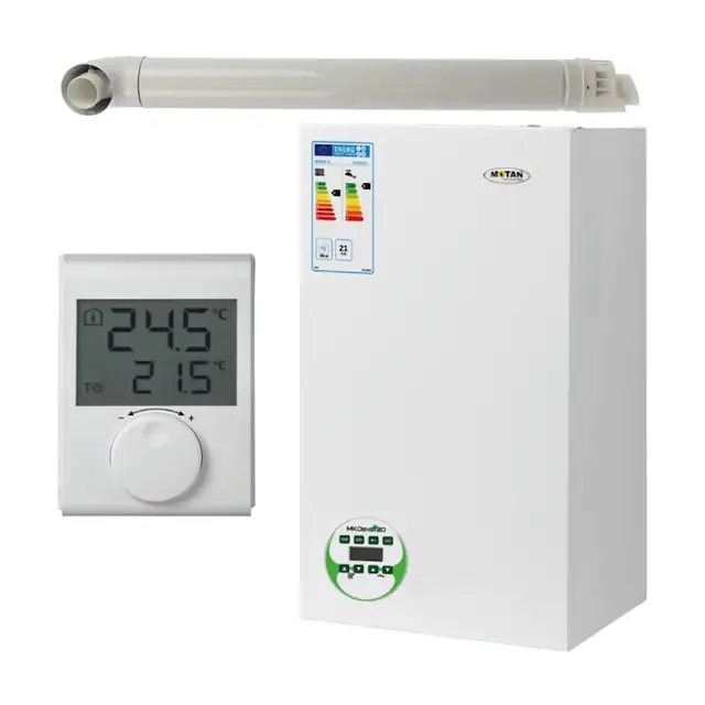 Pachet centrala termica Motan MKDens 20-P 22.5 kW, in condensare, kit evacuare, set robineti Fornara si termostat ambiental Fornara incluse
