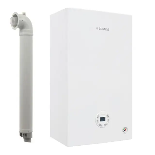 Centrala termica pe gaz/GPL in condensare Fondital Tenerife KC 24 kW, clasa A, vas expansiune 9 litri, Interfata LCD si sistem de autodiagnoza, Kit evacuare inclus