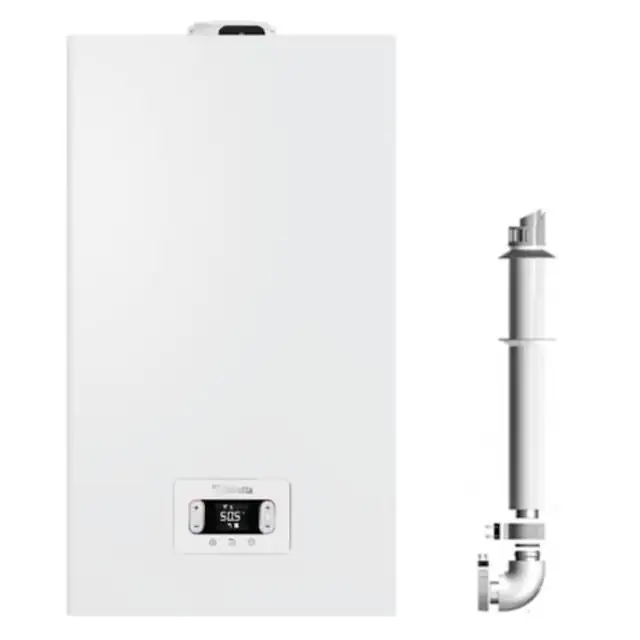 Centrala termica pe gaz in condensare, Beretta Ciao X 30C, murala, afisaj digital, IPX5D, schimbator caldura inox, protectie inghet, + kit evacuare