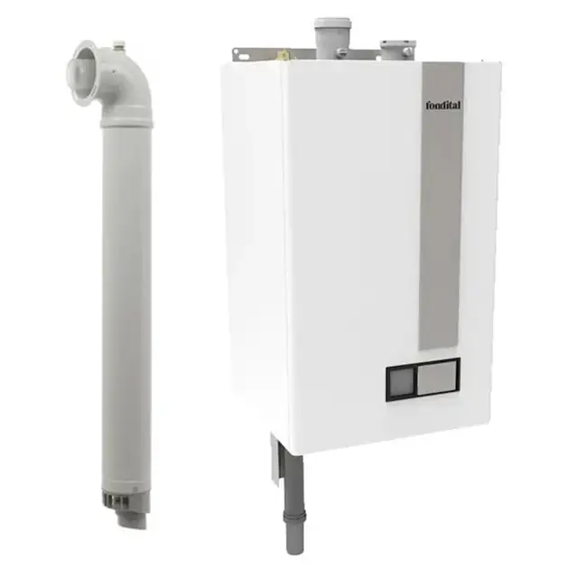 Centrala termica pe gaz/GPL in condensare Fondital Itaca CH KR 85 kW, schimbator de caldura din otel inoxidabil, doar incalzire, kit de evacuare inclus