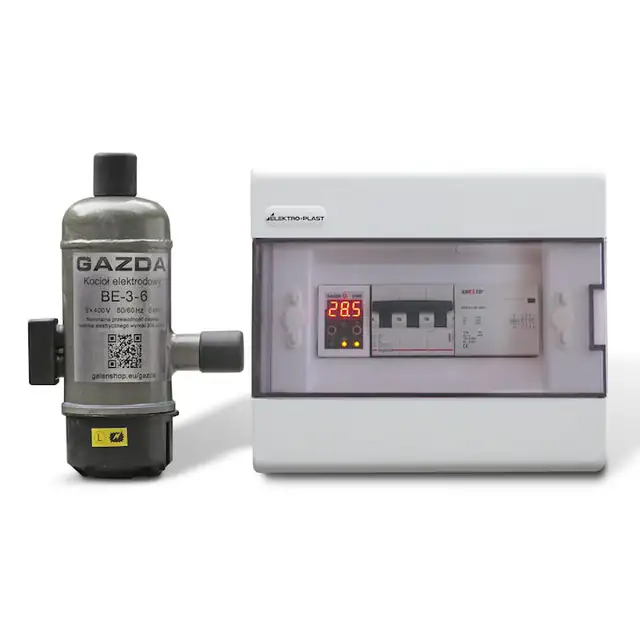 Cazan ionic trifazic GAZDA BE-3-6, 6 kW, cu termostat GAZDA G 105, pentru 60–80 m², incalzire prin radiatoare si pardoseala