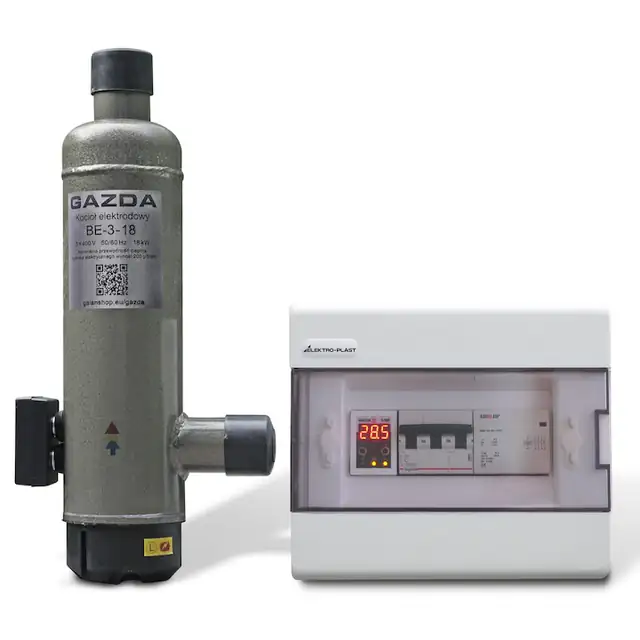 Cazan ionic trifazic GAZDA BE-3-18, 18 kW, cu termostat GAZDA G 105, pentru 180–220 m², incalzire prin radiatoare si pardoseala