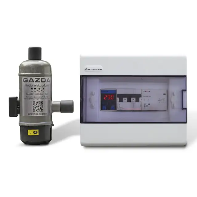 Cazan ionic trifazic GAZDA BE-3-3, 3 kW, cu termostat Wi-Fi Konlen KL-T-2T, pentru 20–30 m², incalzire prin radiatoare si pardoseala